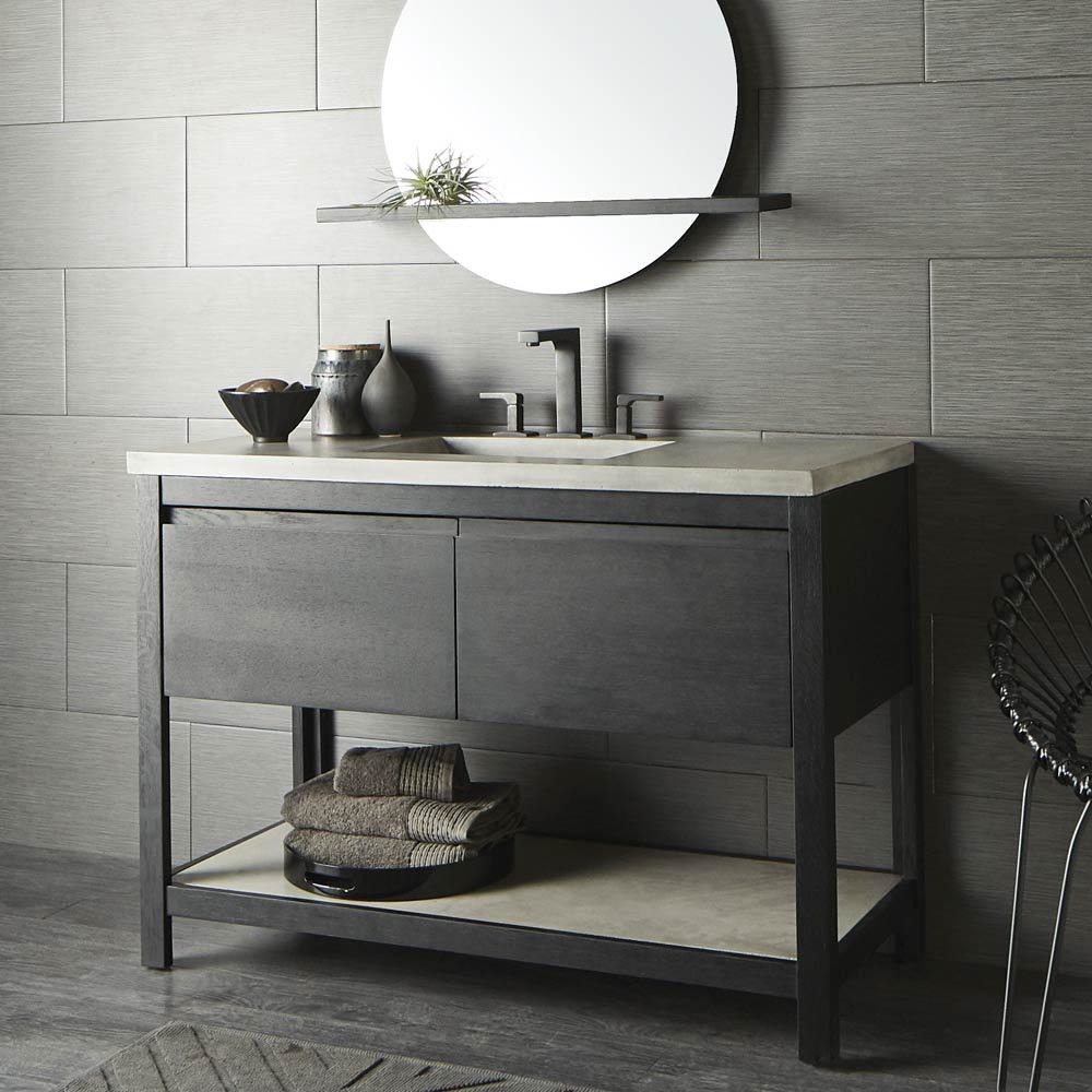 Native Trails VNO488 48" Solace Vanity in Midnight Oak with Ash Shelf