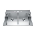 Kindred BDL2233-9-3 Brookmore Double Bowl Top Mount Kitchen Sink