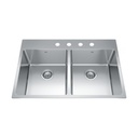 Kindred BDL2233-9-4 Brookmore Double Bowl Top Mount Kitchen Sink