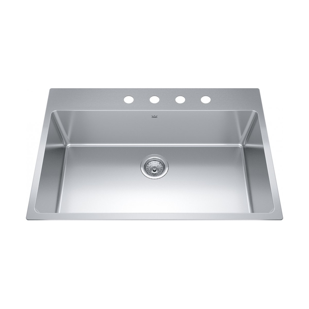 Kindred BSL2233-9-4 Brookmore Single Bowl Top Mount Stainless Steel Kitchen Sink