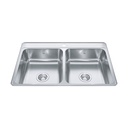 Kindred CDLA3322-7-1 Creemore Double Bowl Stainless Steel Kitchen Sink