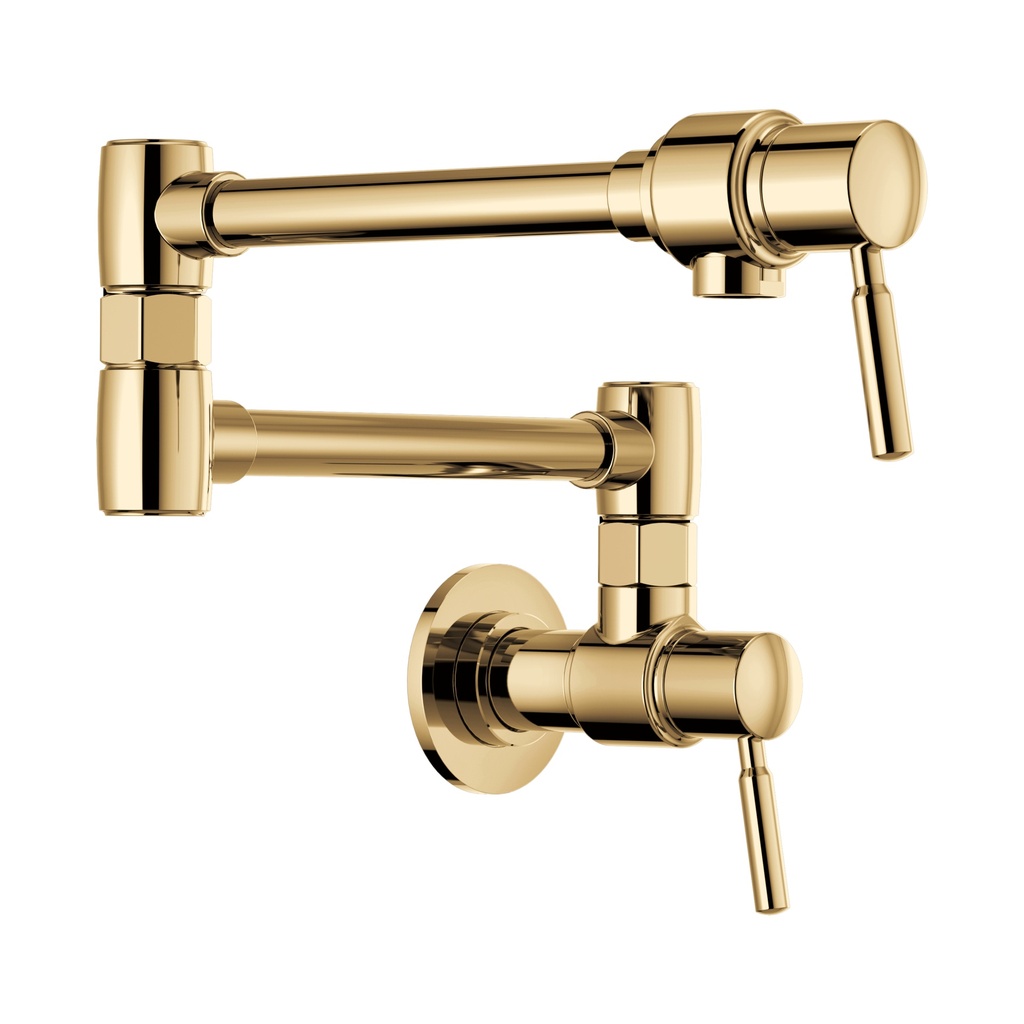 Brizo 62820LF-PG Contemporary Wall Mount Pot Filler Faucet Polished Gold