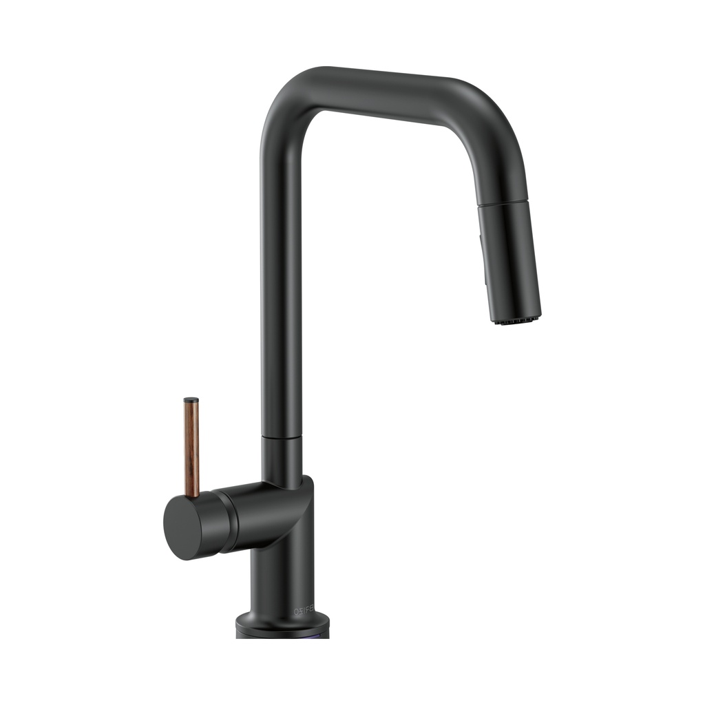 Brizo 63065LF-BLLHP Odin Square Pull-Down Kitchen Faucet Less Handle Matte Black