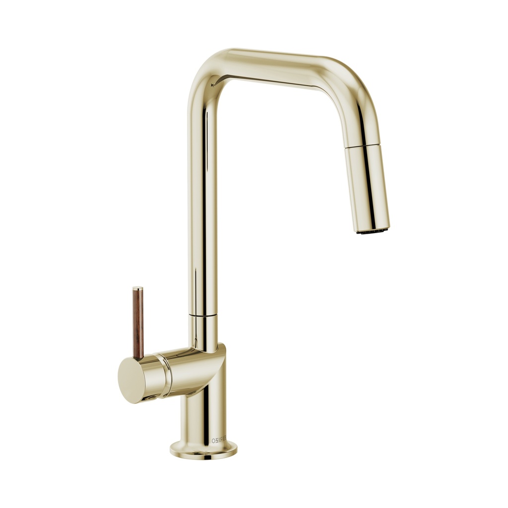 Brizo 63065LF-PNLHP Odin Square Pull-Down Kitchen Faucet Less Handle Polished Nickel