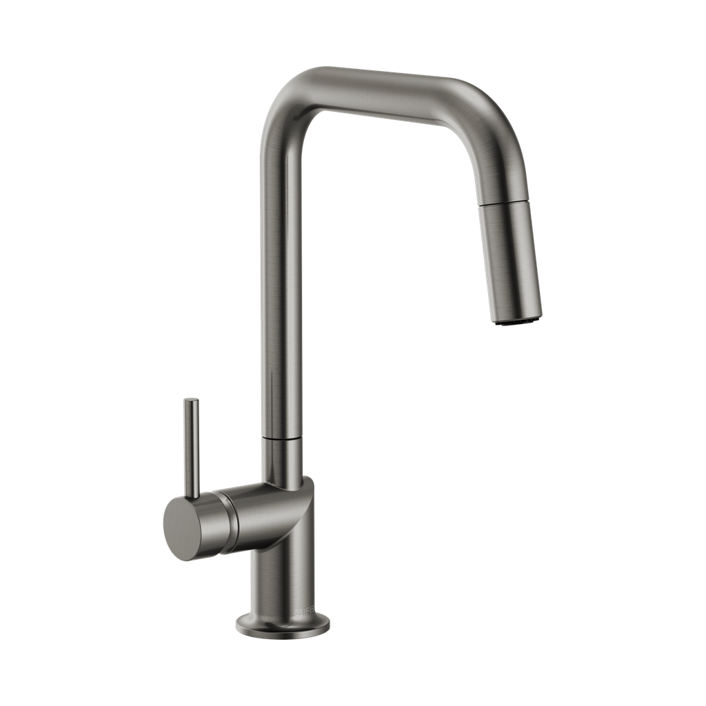 Brizo 63065LF-SLLHP Odin Square Pull-Down Kitchen Faucet Less Handle Luxe Steel
