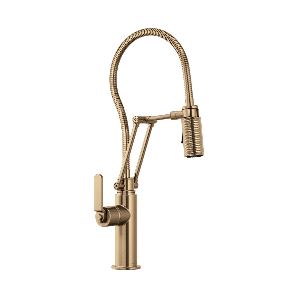 Brizo 63144LF-GL Litze Articulating Faucet With Industrial Handle Luxe Gold