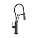 Brizo 64143LF-BLGL Litze Smarttouch Articulating Faucet Matte Black Luxe Gold