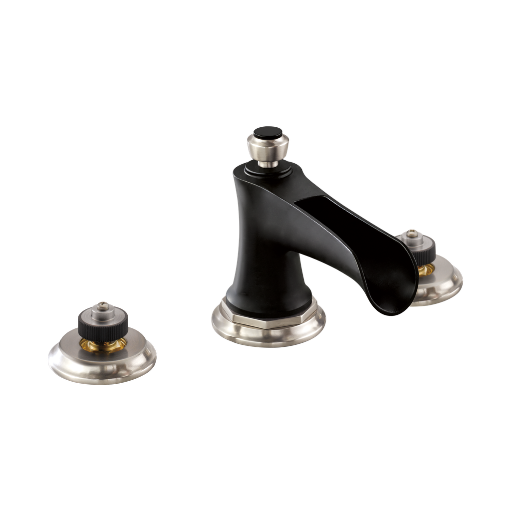 Brizo 65361LF-NKBLLHP-ECO Rook Two Handle Widespread Lavatory Faucet Matte Black Luxe Nickel