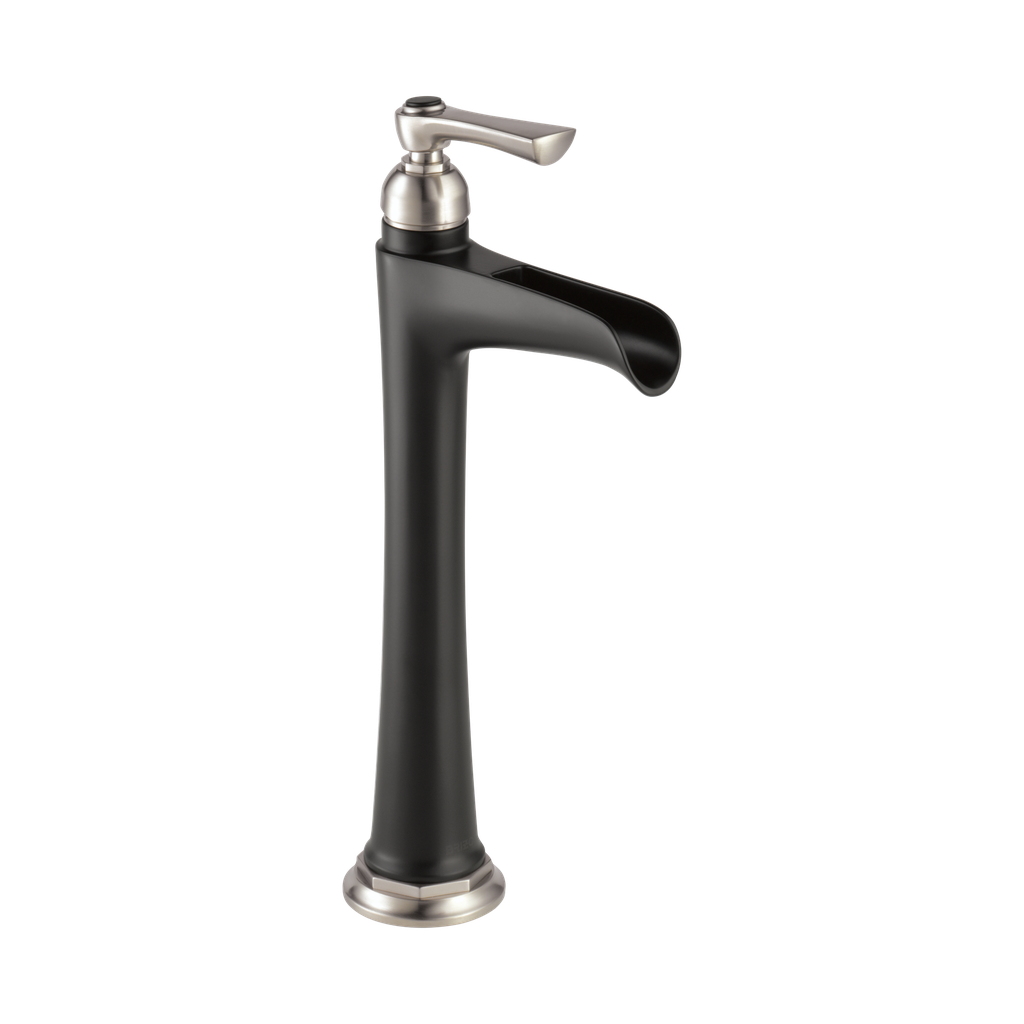 Brizo 65461LF-NKBL-ECO Rook Single Handle Vessel Lavatory Faucet Matte Black Luxe Nickel