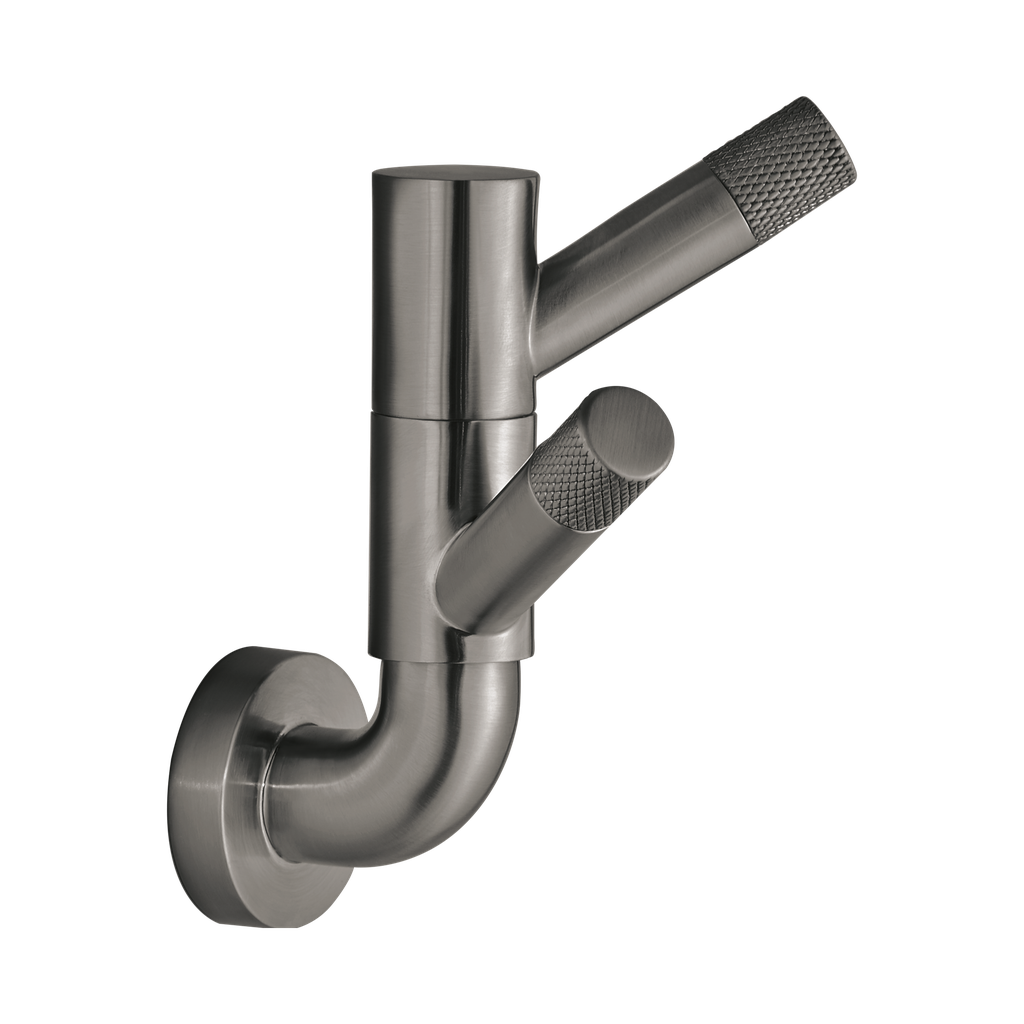 Brizo 693537-SL Litze Rotating Double Robe Hook With Knurling Brilliance Luxe Steel