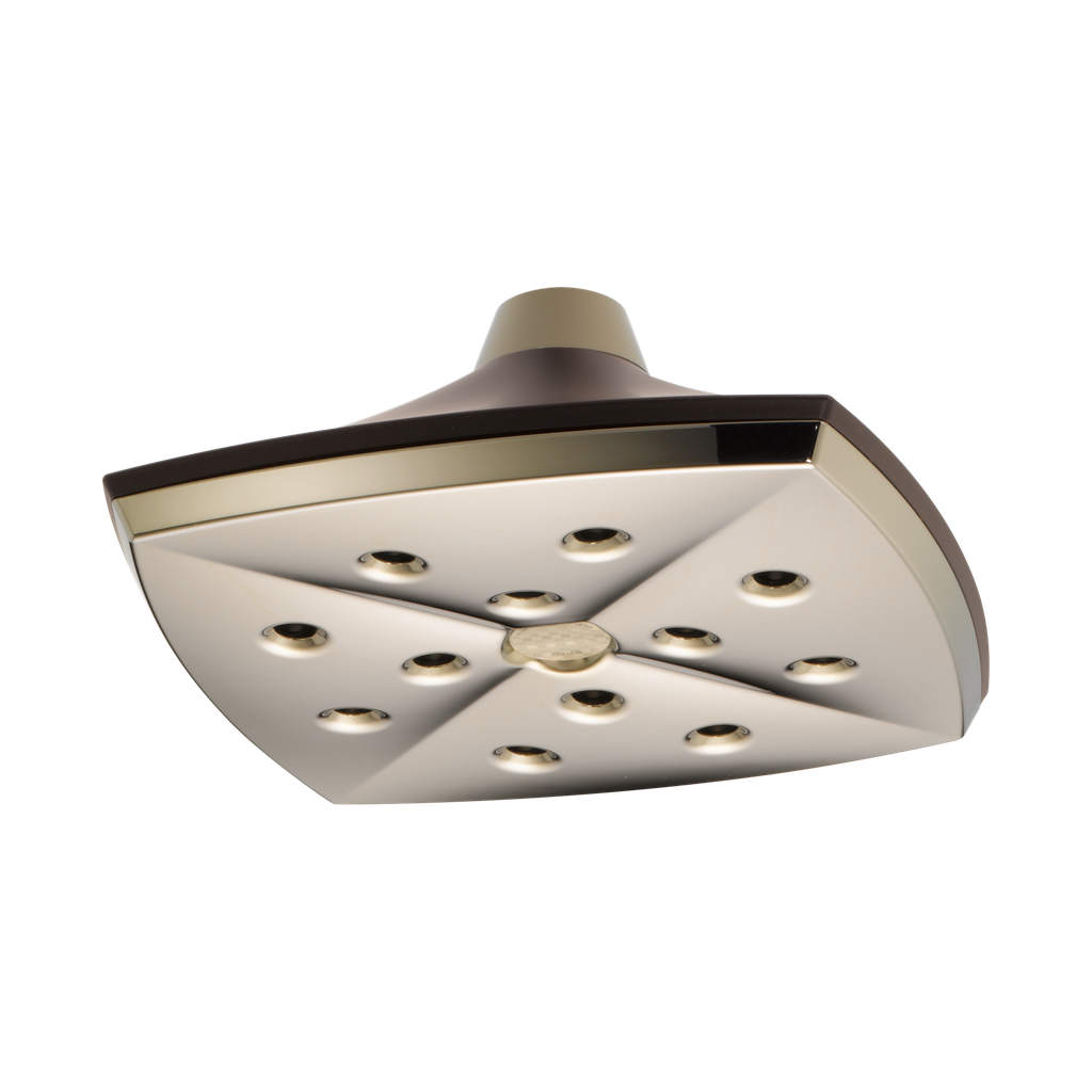 Brizo 81385-PNCO-2.5 Charlotte H2Okinetic Square Raincan Showerhead Cocoa Bronze Brilliance Polished Nickel