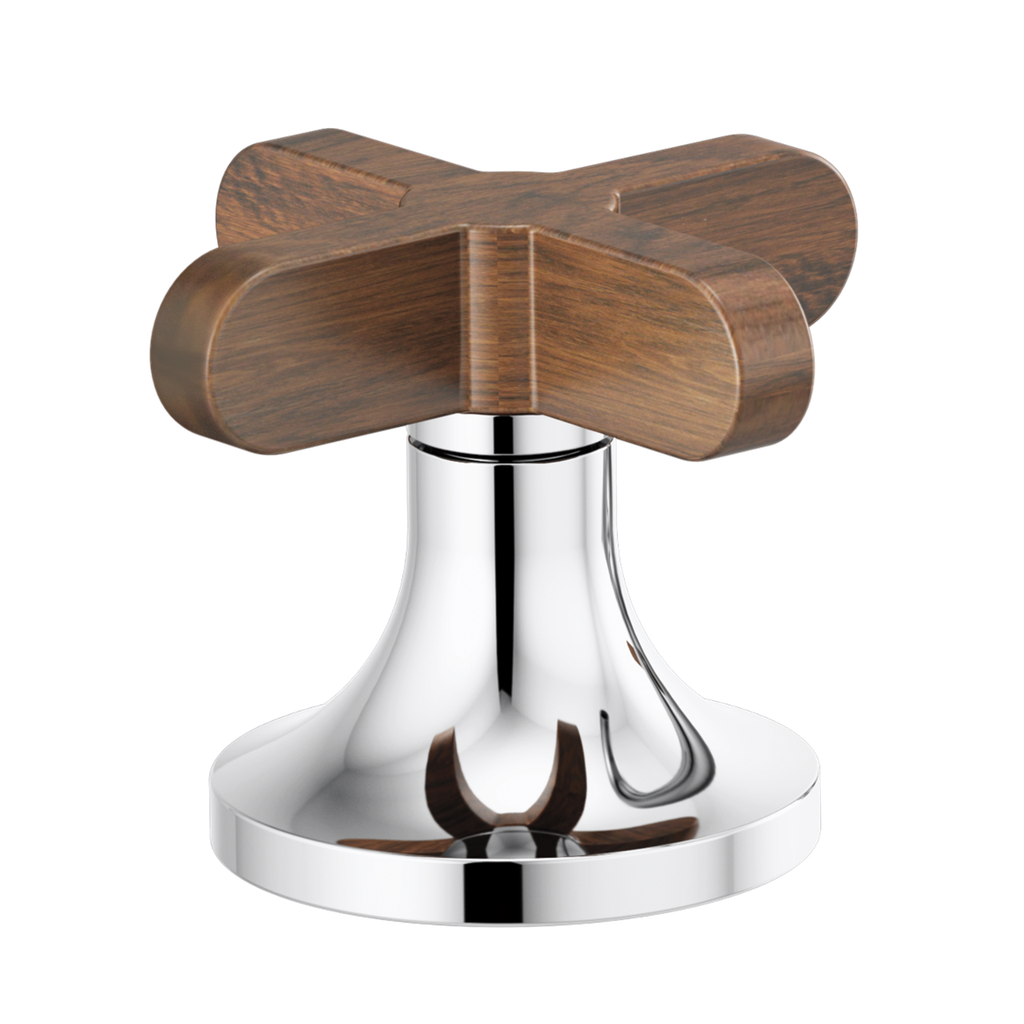 Brizo HX5373-PCWD Odin Widespread Lavatory Low Cross Handles Polished Chrome Wood