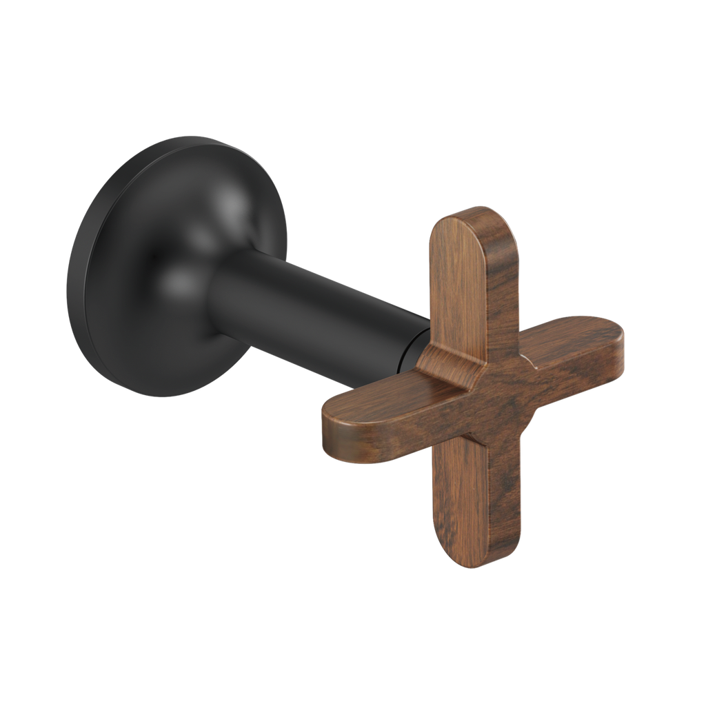 Brizo HX5875-BLWD Jason Wu Wall Mount Lavatory Cross Handles Matte Black Wood