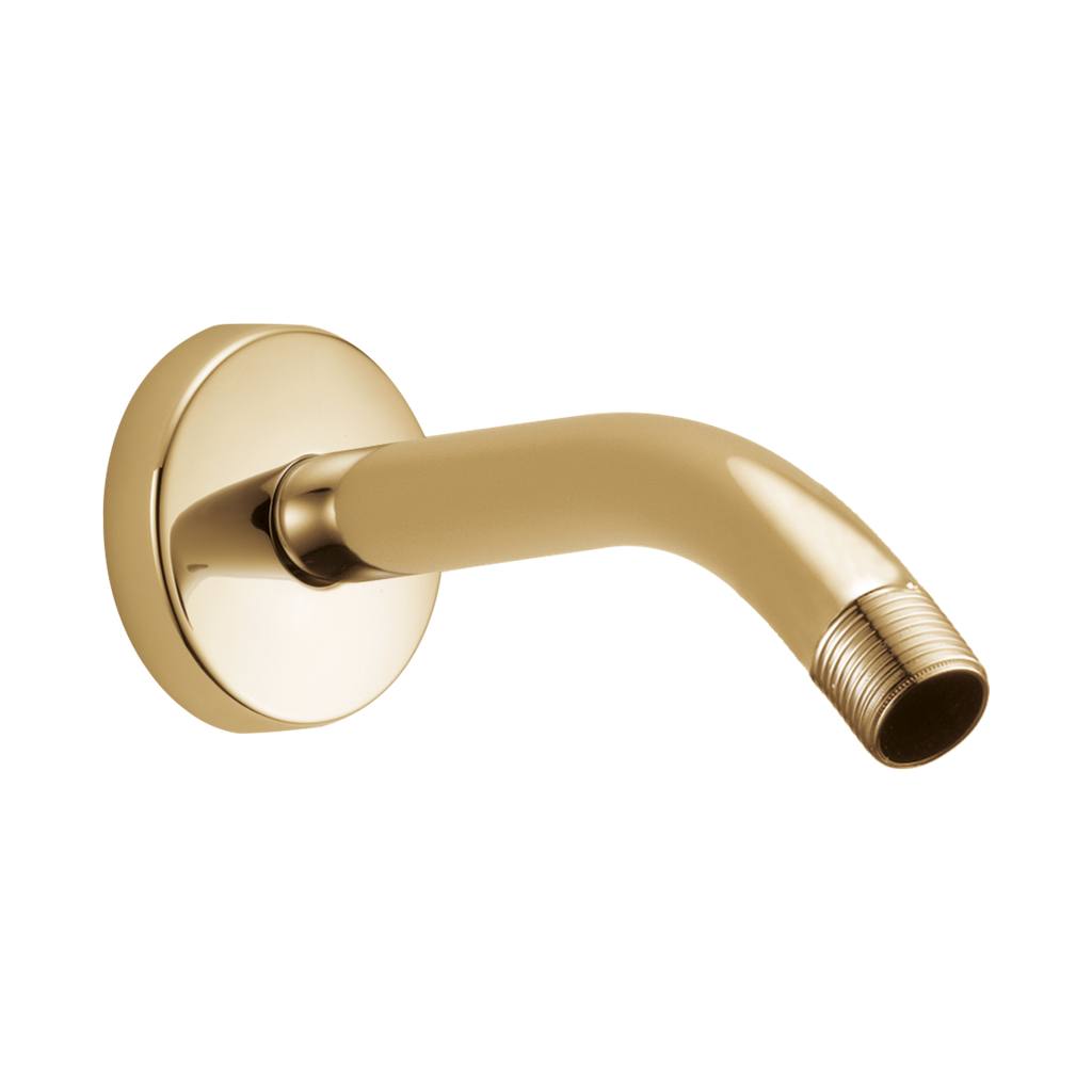 Brizo RP74751PG Essential 7" Linear Round Wall Mount Shower Arm And Flange Brilliance Polished Gold