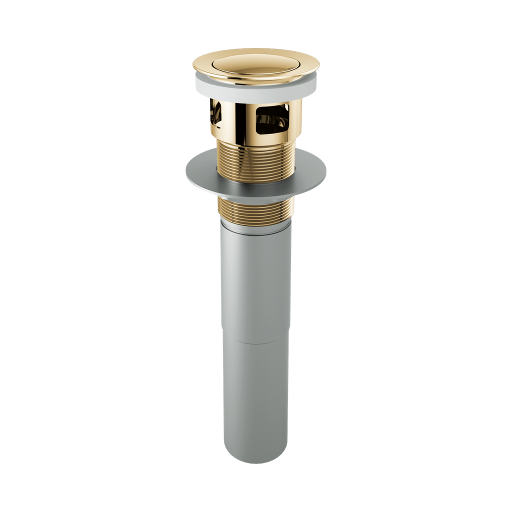 Brizo RP81628PG Push Pop-Up Drain With Overflow Brilliance Polished Gold