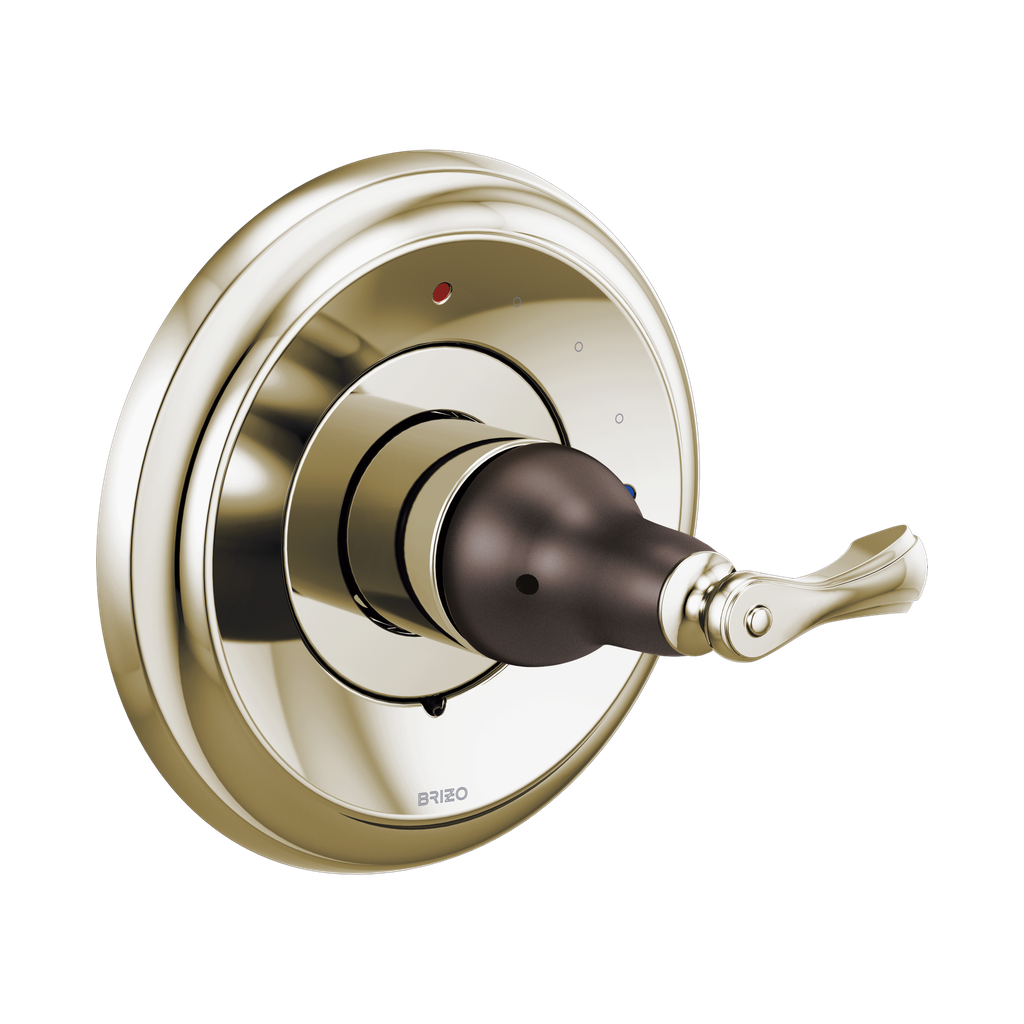 Brizo T60P085-PNCO Charlotte Pressure Balance Valve Only Trim Cocoa Bronze Brilliance Polished Nickel