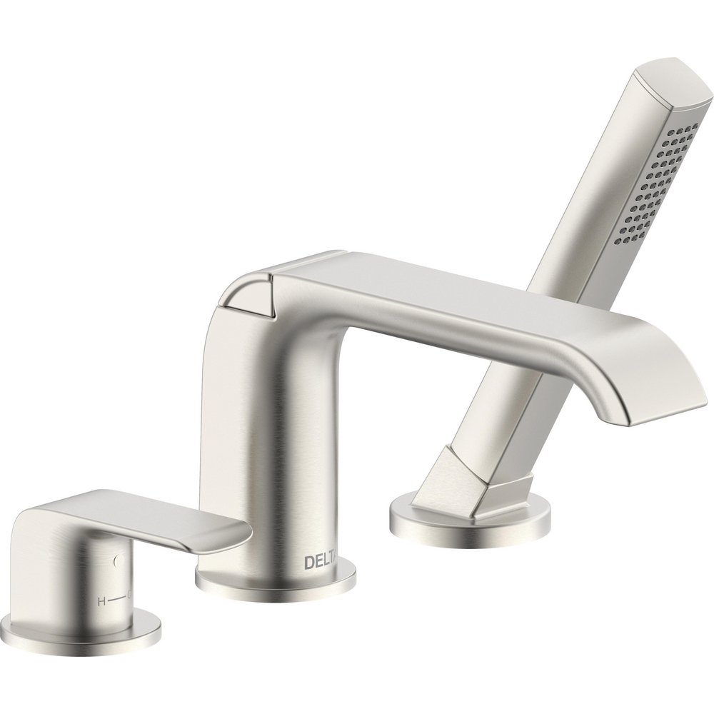 Delta T3763-SS Kitano 3-Hole Roman Tub With Handshower Trim Stainless