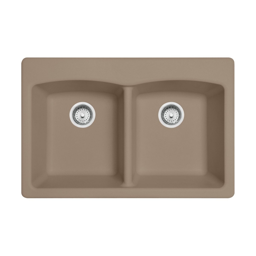 Franke EDOY33229-1-CA Elipse Granite Double Bowl Kitchen Sink Oyster