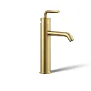 Kohler 14404-4A-2MB Purist Tall Single Handle Bathroom Sink Faucet Vibrant Brushed Modern Brass