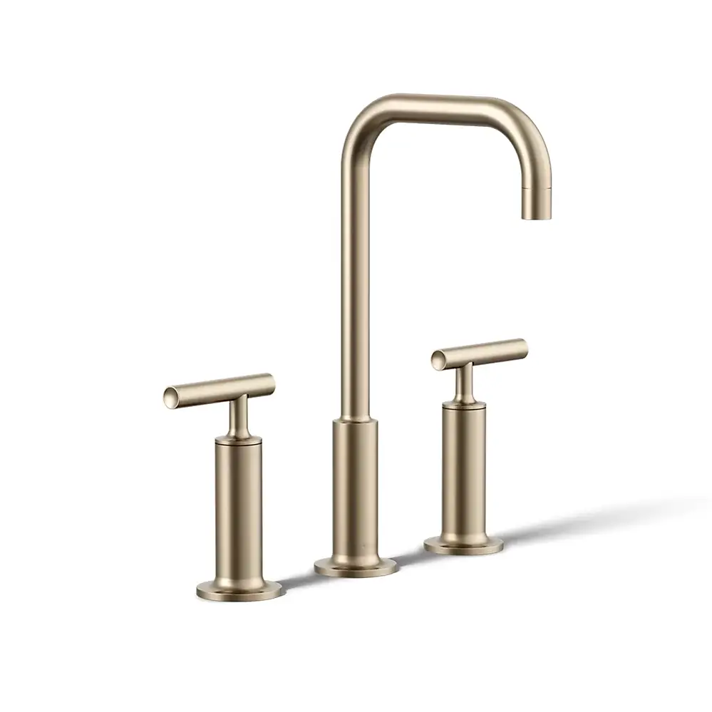 Kohler 14408-4-BV Purist Widespread Bathroom Sink Faucet Vibrant Brushed Bronze
