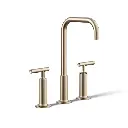 Kohler 14408-4-BV Purist Widespread Bathroom Sink Faucet Vibrant Brushed Bronze