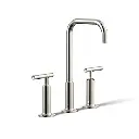 Kohler 14408-4-SN Purist Widespread Bathroom Sink Faucet Vibrant Polished Nickel