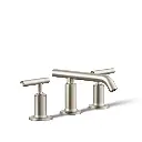 Kohler 14410-4-BN Purist Widespread Bathroom Sink Faucet Lever Handles Vibrant Brushed Nickel