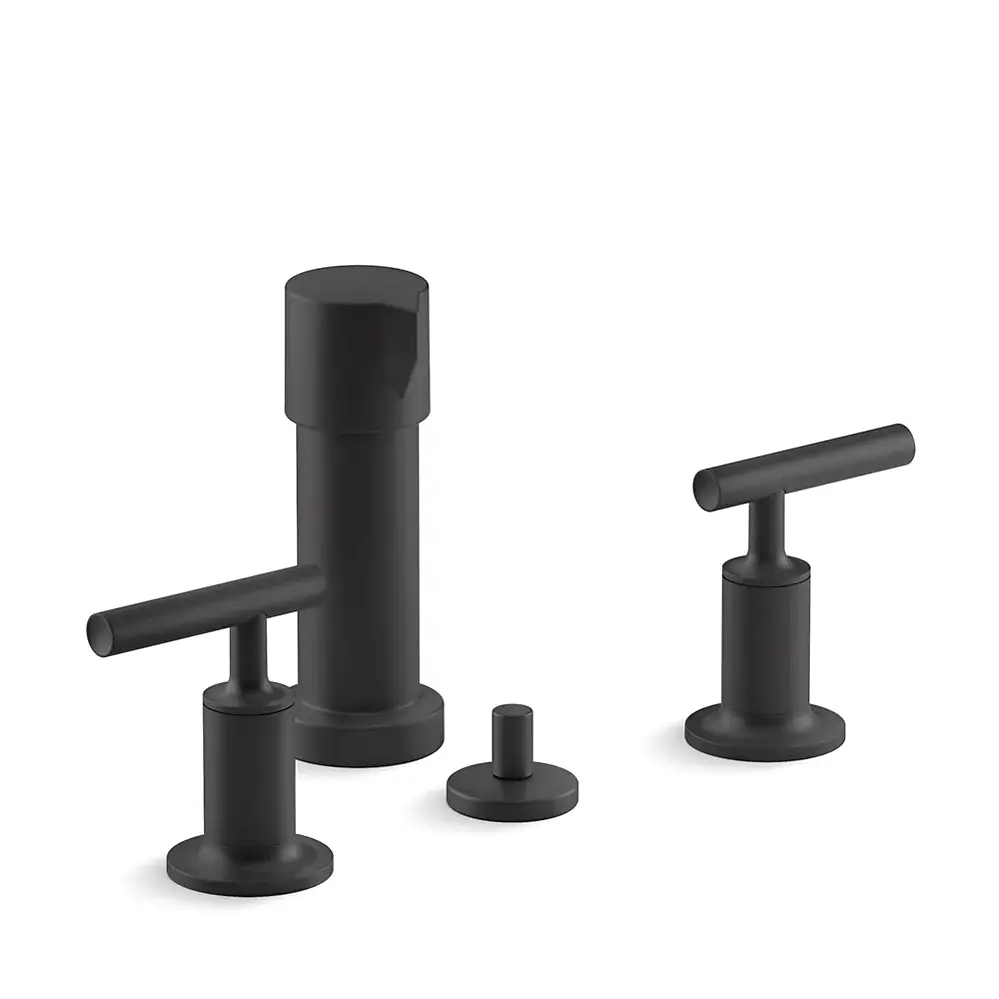 Kohler 14431-4-BL Purist Vertical Spray Bidet Faucet Lever Handles Matte Black