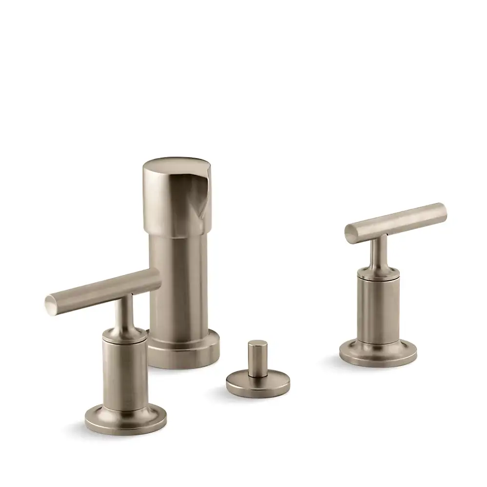 Kohler 14431-4-BV Purist Vertical Spray Bidet Faucet Lever Handles Vibrant Brushed Bronze