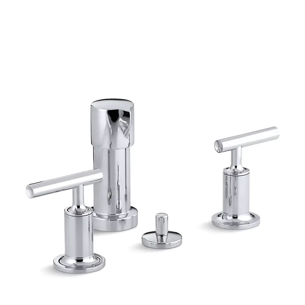 Kohler 14431-4-CP Purist Vertical Spray Bidet Faucet Lever Handles Polished Chrome