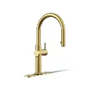 Kohler 22974-WB-2MB Crue Touchless Pull Down Kitchen Sink Faucet Vibrant Brushed Modern Brass