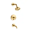 Kohler T14420-3-2MB Purist Bath and Shower Trim Kit Vibrant Brushed Moderne Brass