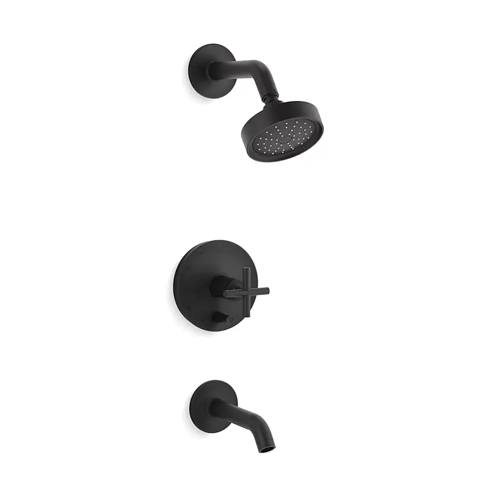 Kohler T14420-3G-BL Purist Rite-Temp Bath and Shower Trim Kit Matte Black