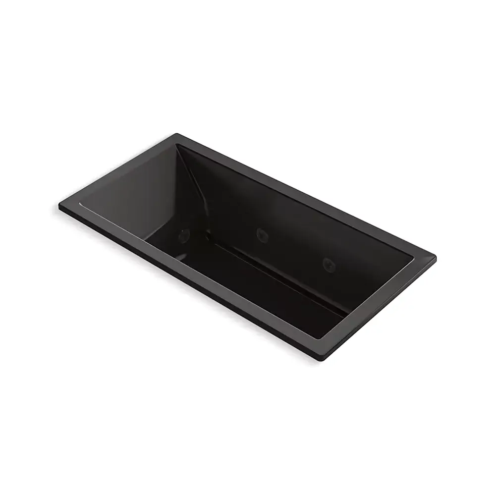 Kohler 1167-JH-7 Underscore 60" x 30" Drop-in Heated Whirlpool Bath Black