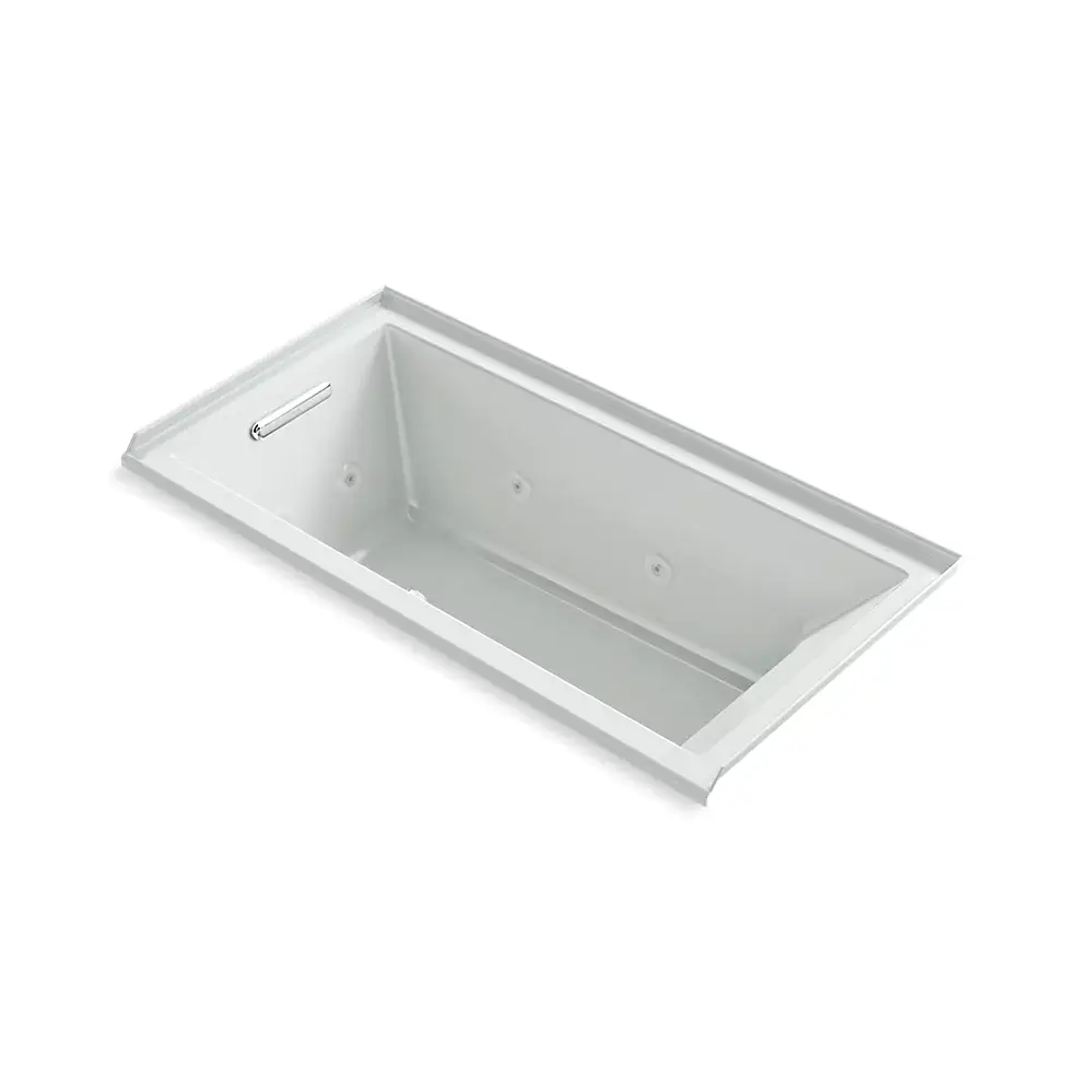 Kohler 1167-JLH-95 Underscore 60" x 30" Drop-in Heated Whirlpool Bath Left Drain Ice Grey