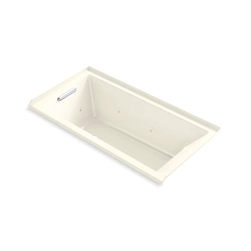 Kohler 1167-JLH-96 Underscore 60" x 30" Drop-in Heated Whirlpool Bath Left Drain Biscuit