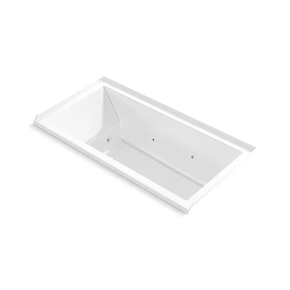 Kohler 1167-JRH-0 Underscore 60" x 30" Drop-in Heated Whirlpool Bath Right Drain White