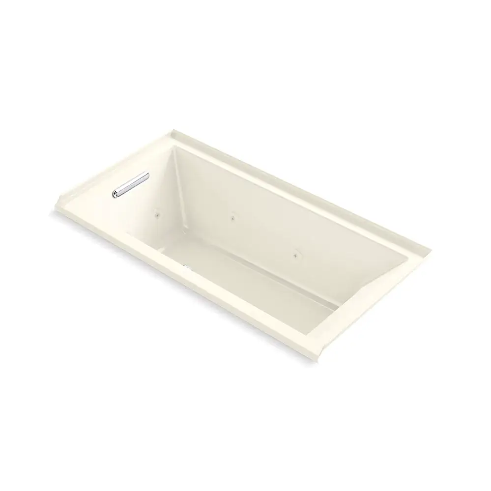 Kohler 1167-JRH-96 Underscore 60" x 30" Drop-in Heated Whirlpool Bath Right Drain Biscuit