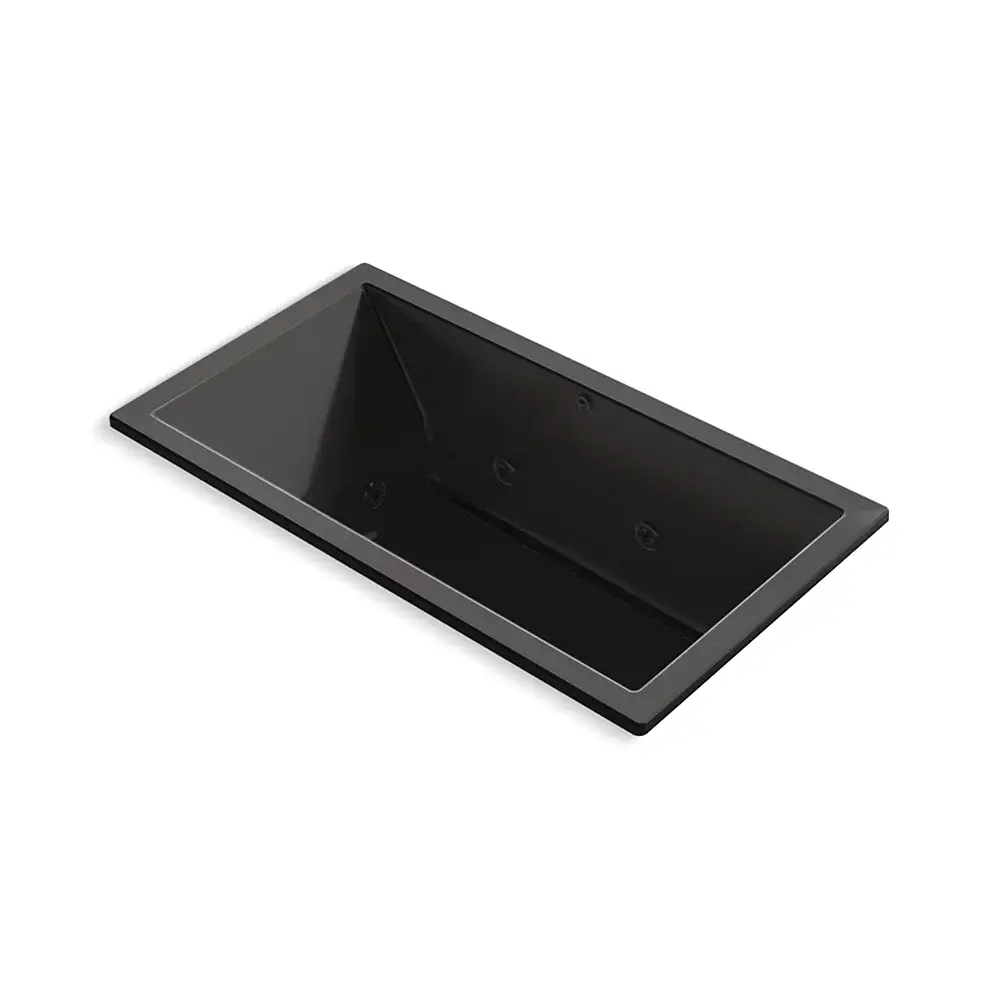 Kohler 1168-JH-7 Underscore 60" x 32" Drop-in Heated Whirlpool Bath Black