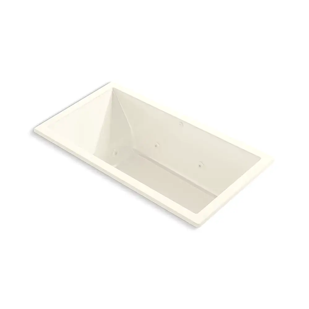 Kohler 1168-JH-96 Underscore 60" x 32" Drop-in Heated Whirlpool Bath Biscuit