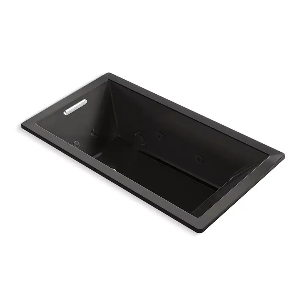 Kohler 1173-JH-7 Underscore 66" x 36" Drop-in Heated Whirlpool Bath Black