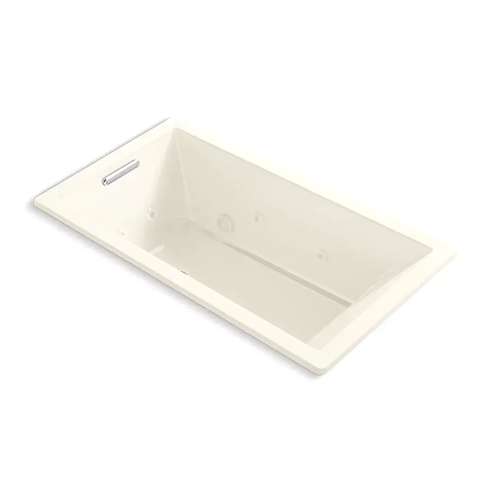 Kohler 1173-JH-96 Underscore 66" x 36" Drop-in Heated Whirlpool Bath Biscuit