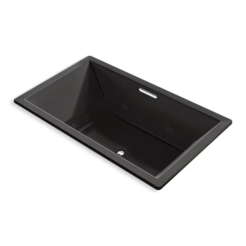 Kohler 1174-JH-7 Underscore 72" x 42" Drop-in Heated Whirlpool Bath Black