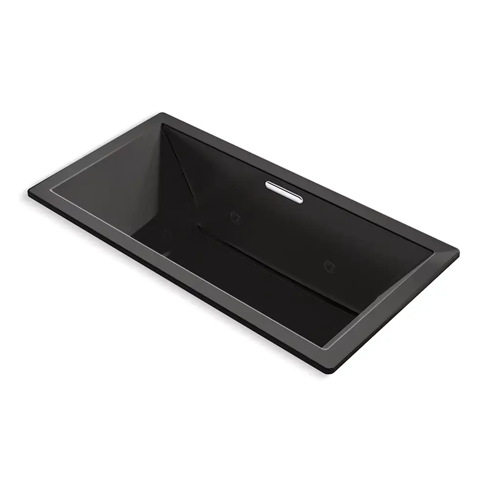 Kohler 1835-JH-7 Underscore 72" x 36" Drop-in Heated Whirlpool Bath Black