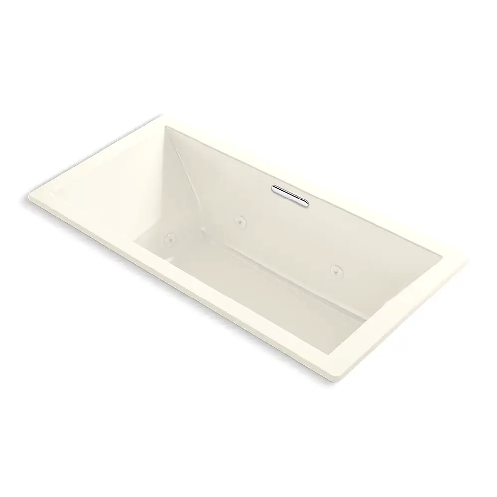 Kohler 1835-JH-96 Underscore 72" x 36" Drop-in Heated Whirlpool Bath Biscuit