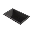 Kohler 1849-JH-7 Underscore 60" x 36" Drop-in Heated Whirlpool Bath Black