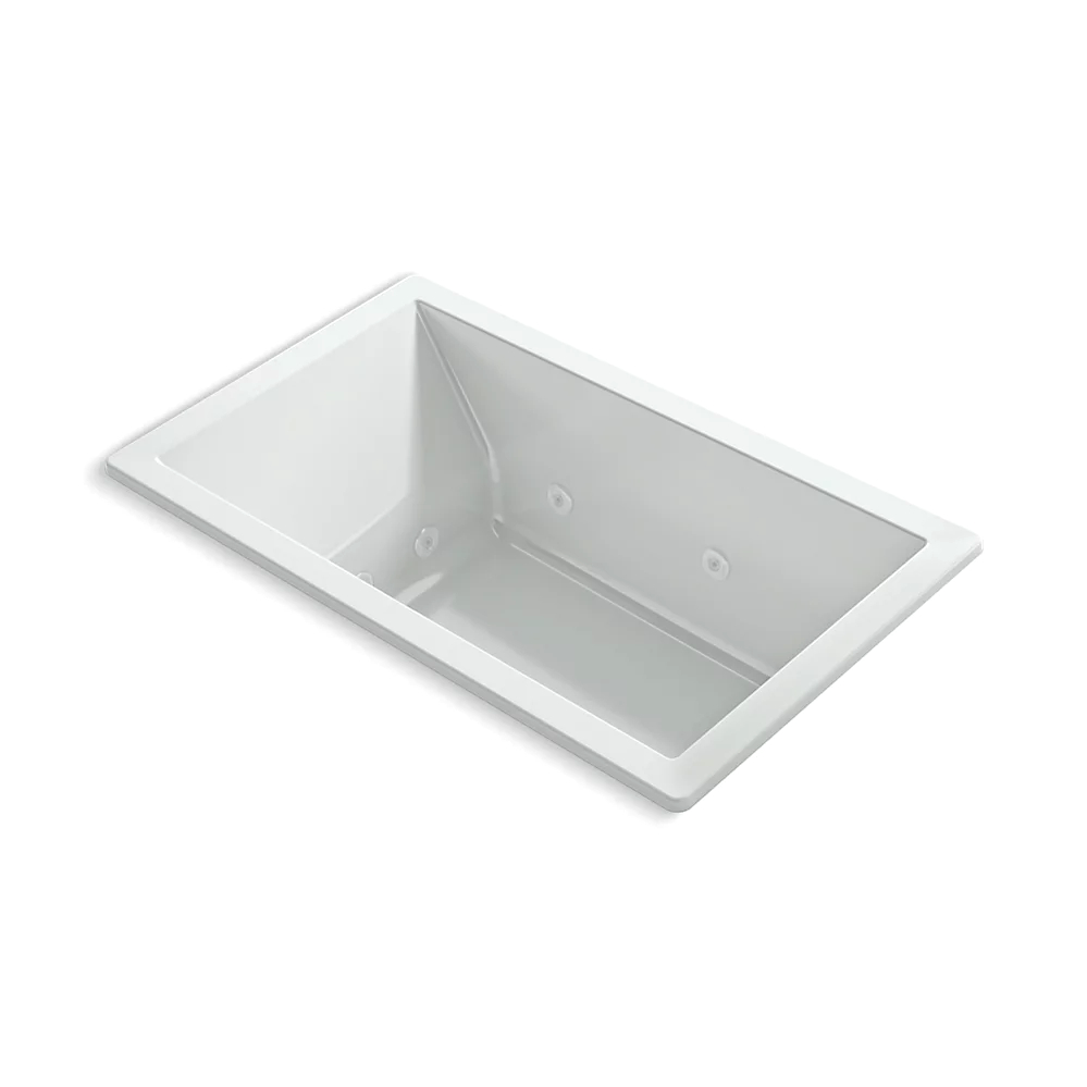 Kohler 1849-JH-95 Underscore 60" x 36" Drop-in Heated Whirlpool Bath Ice Grey