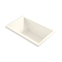 Kohler 1849-JH-96 Underscore 60" x 36" Drop-in Heated Whirlpool Bath Biscuit