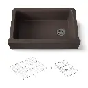 Kohler 25786-CM2 Cairn 34" Undermount Single Bowl Farmhouse Kitchen Sink Matte Brown