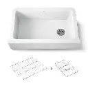 Kohler 25786-CM6 Cairn 34" Undermount Single Bowl Farmhouse Kitchen Sink Matte White
